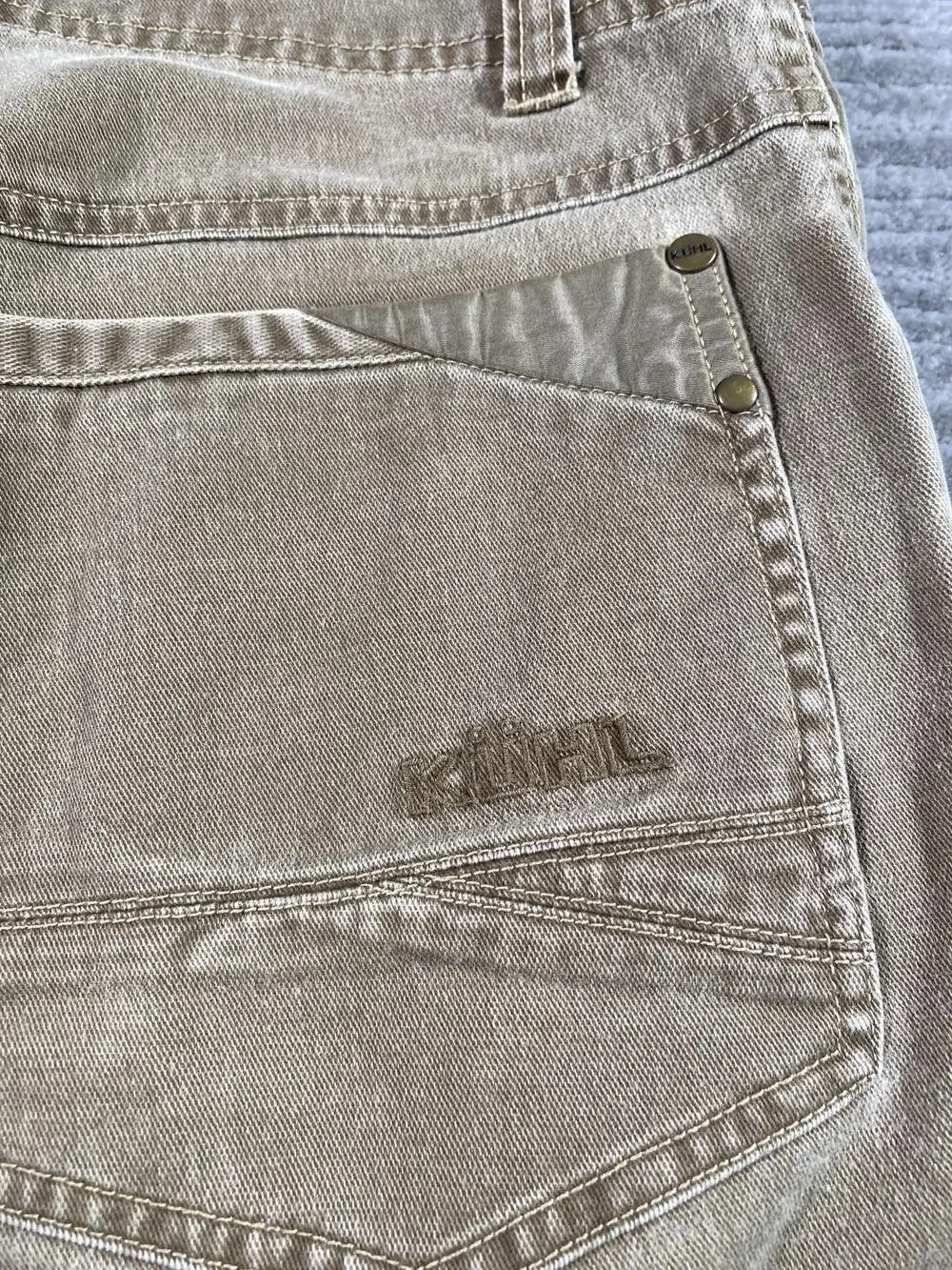 Kuhl Legendary Pants Mens 32x32 Beige Easy Rydr Canvas Stretch 5 Pocket Outdoor
